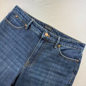 Talbots Barely Jeans Womens 8 Petite Blue Denim Cotton Boot Cut Classic Casual